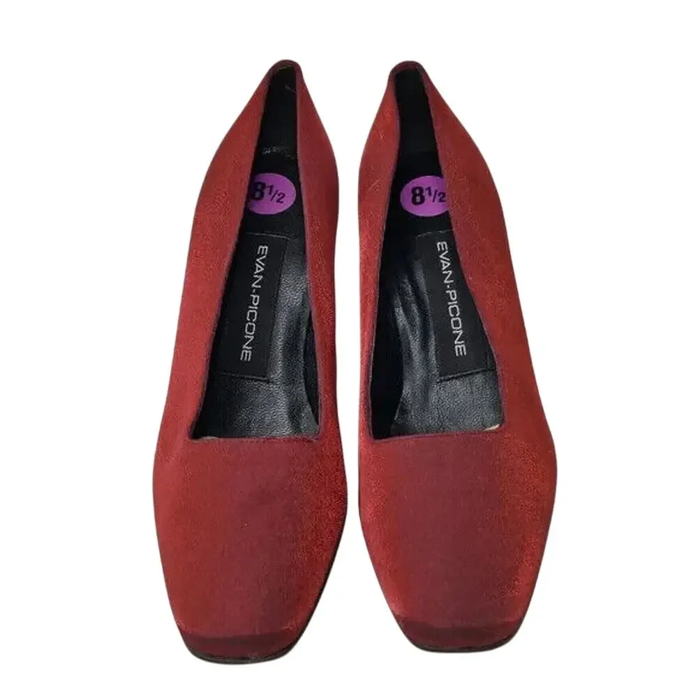 Burgundy Square toe Pump Size US 8.5M by Evan Picone